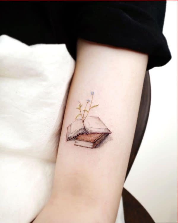 cute book tattoos