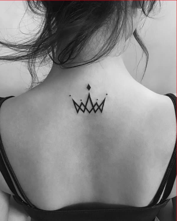 simple crown back tattoos