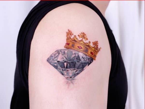 crown tattoos purple