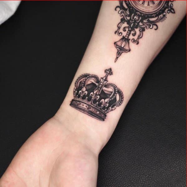crown wrist tattoos