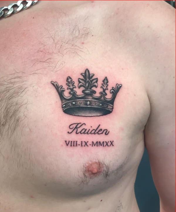 crown tattoos for men on chest
