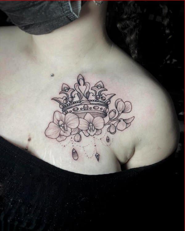 crown tattoo on chest