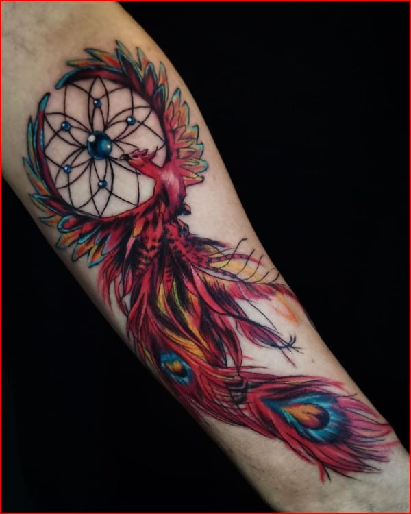 dreamcatcher tattoos phoenix bird