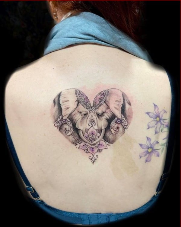 elephant tattoos back