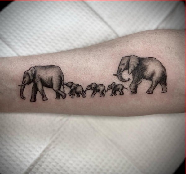 Elephant family temporary tattoo, get it here ▻