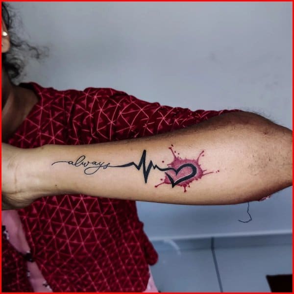 heartbeat tattoos on wrist