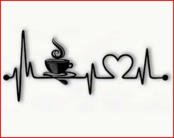 heartbeat tattoo designs for coffee lovers