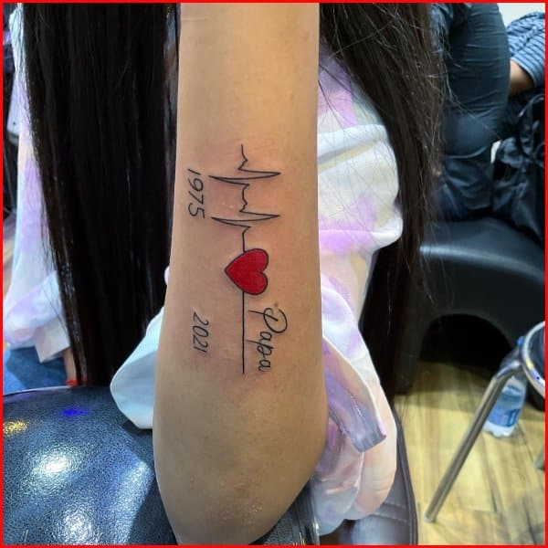 Heartbeat tattoo with a name is powerful and astonishing tattoo idea