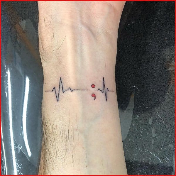 heartbeat tattoos on wrist for men