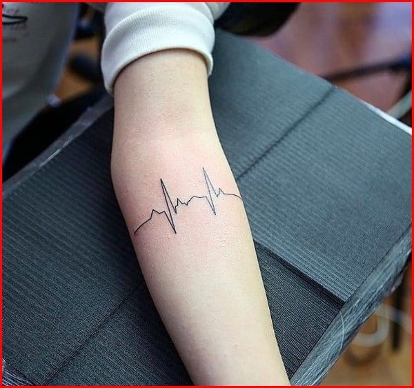heartbeat tattoos designs for men