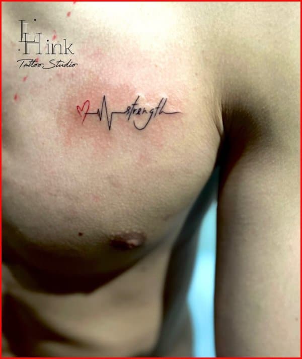 heartbeat tattoos on chest