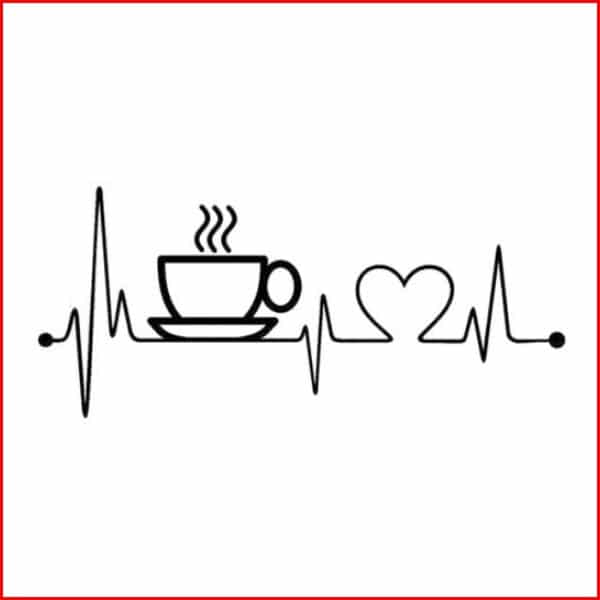 heartbeat tattoo ideas for coffee lovers