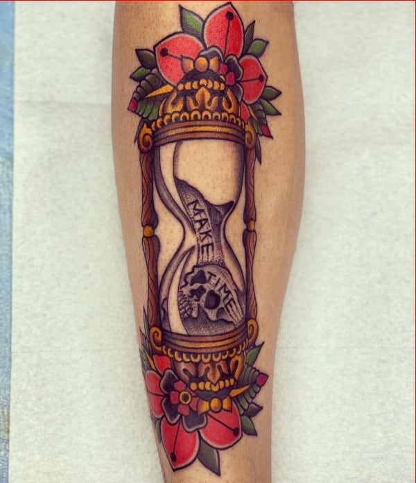 hourglass tattoo minimalist