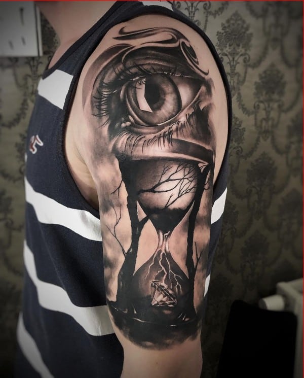hourglass tattoos for arm