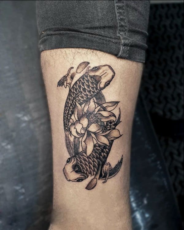 koi fish tattoo in arm