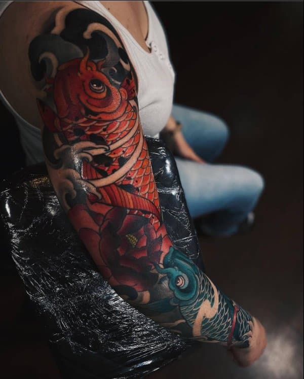 koi fish tattoo full sleeve