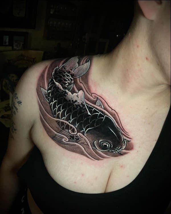 koi fish tattoos on chest