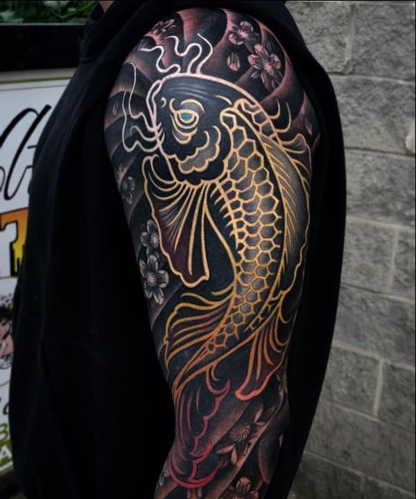 japanese koi fish tattoos on full sleeve