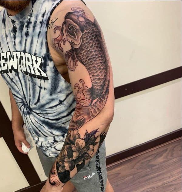 koi fish tattoo arm