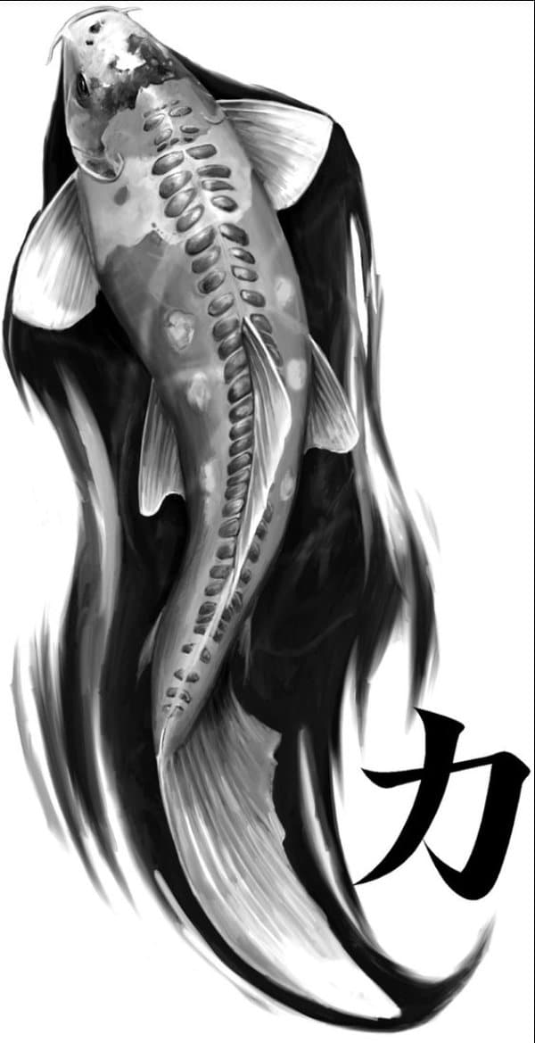 koi fish tattoo sketch