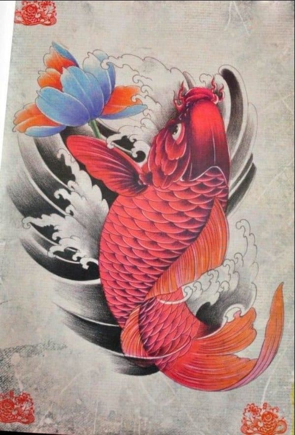 koi fish japanese tattoo flash