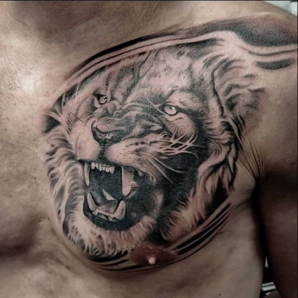 lion tattoos chest