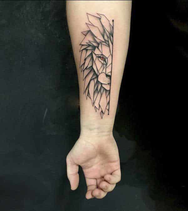 geometric lion tattoos