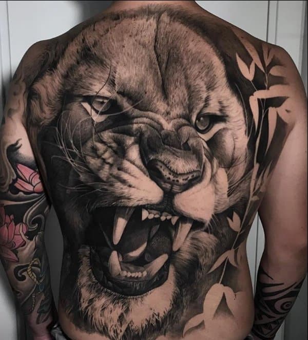 lion tattoo back