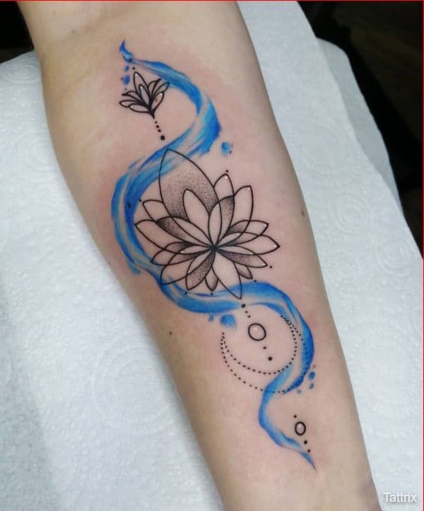 best geometrical lotus tattoos