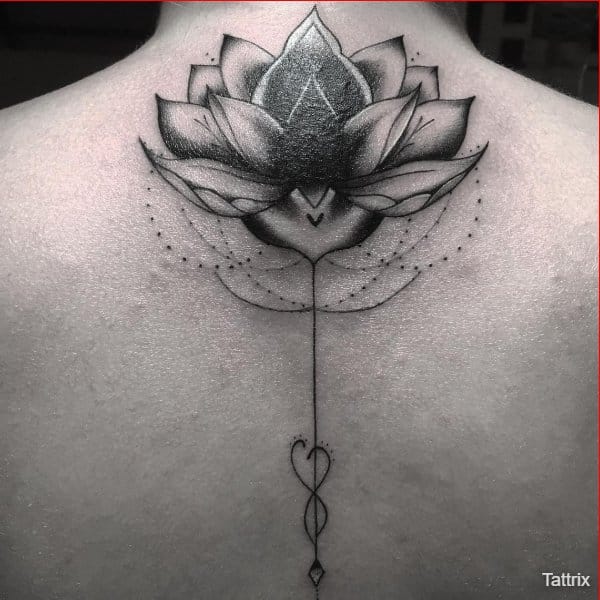 lotus flower tattoo on back