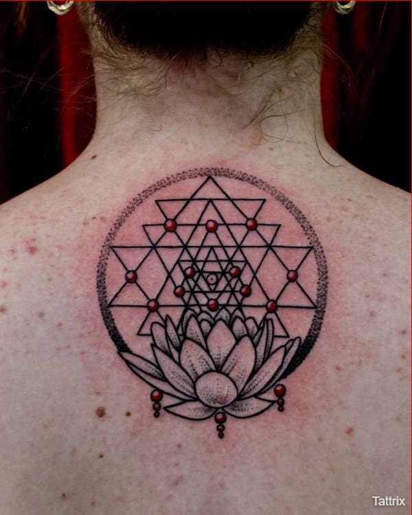 geometric style lotus tattoos