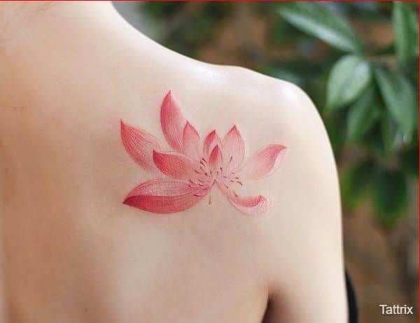 unique lotus tattoos for girls shoulder