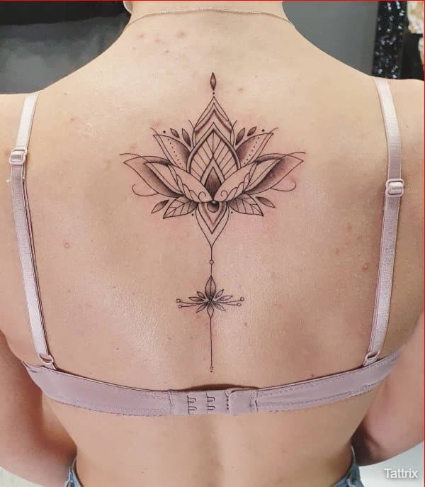 full back lotus tattoo designs