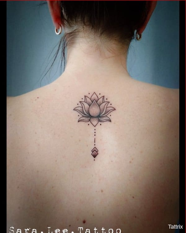 small lotus tattoos for back