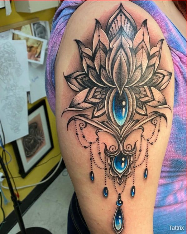 mandala style lotus tattoo designs