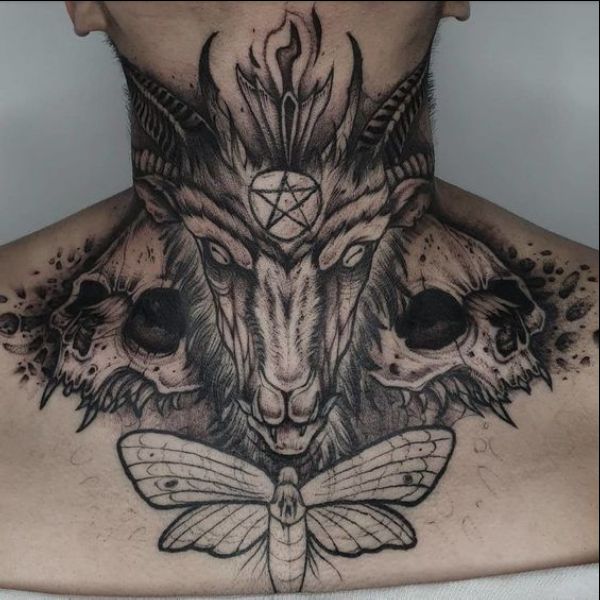 front neck tattoo ideas