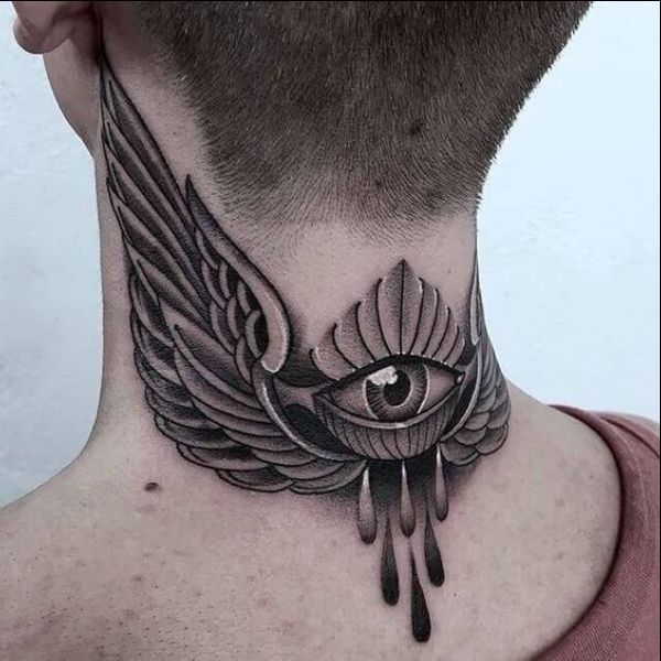 eye of ra tattoos on neck