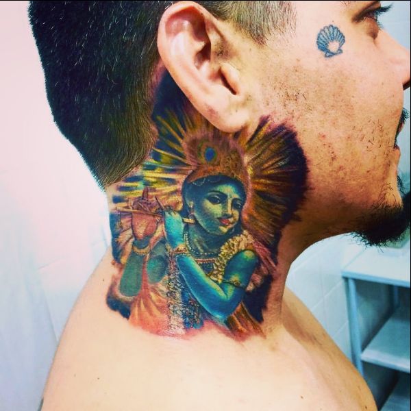 lord Krishna neck tattoos
