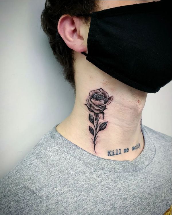 small rose designs for neck tattoos