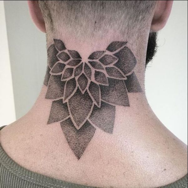 flower leaf neck tattoos