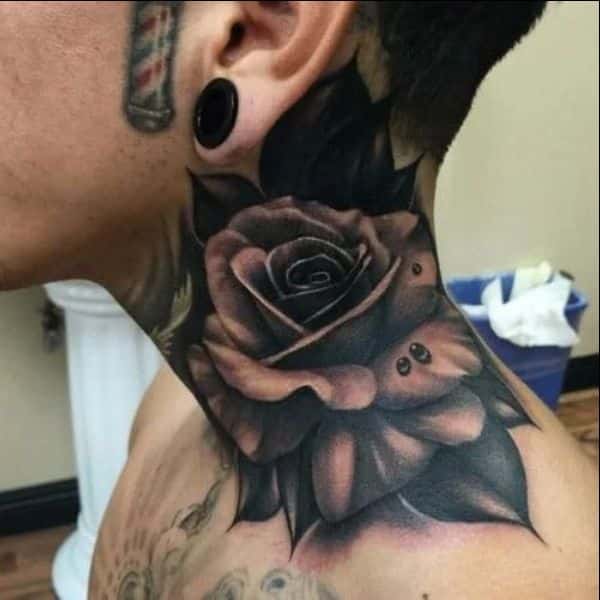 rose tattoos designs for neck