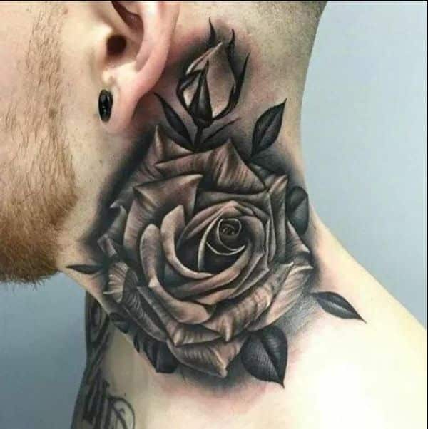 rose neck tattoos