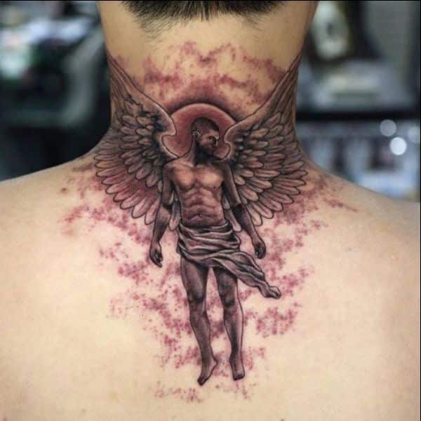 angel neck tattoos