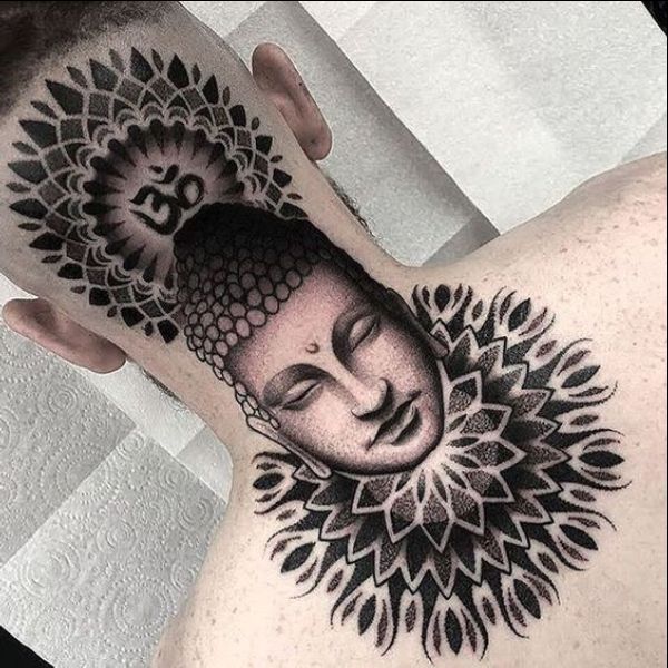 buddha neck tattoos