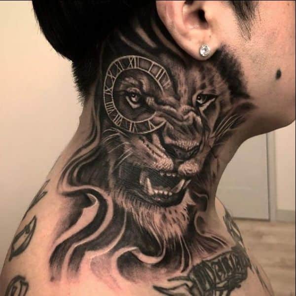 lion neck tattoos