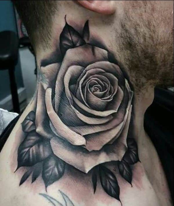 rose neck tattoo designs