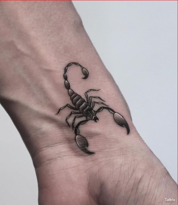 scorpion tattoo on wrist
