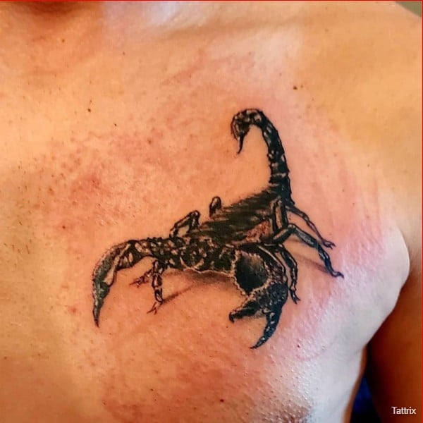 chest scorpion tattoos for men