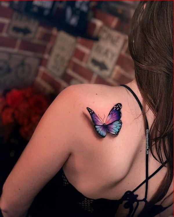 3d butterfly tattoos on back
