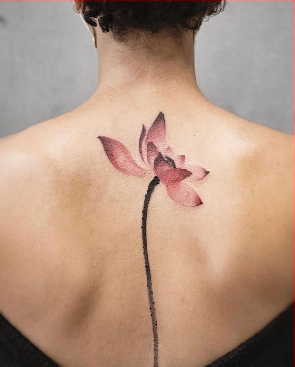 lotus tattoos for back